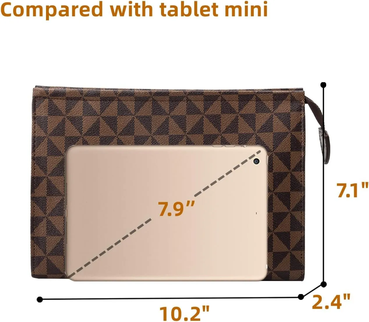 Cosmetic Makeup Bag for Women, PU Travel Pouch Designer Trendy Purse Clutch Luxury Bag Accessories (White)