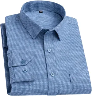 Cotton Striped Full Shirts for Men Slim Fit Casual Shirt Long-Sleeve Plaid Casual Shirts Soft Designer