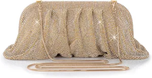 Coucoland Rhinestone Purse for Women - Evening Clutch Bags Sparkly Glitter Rhinestone Dumpling Cloud Bag for Party Wedding