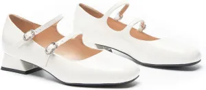 C.Paravano Women Mary Jane Low Block Heels - Square Toe Double Strap Dress Shoes Work Pumps Comfortable for Daily Wear, Office, Party, Wedding, Dating, Spring/Summer Events, Formal/Casual Occasions