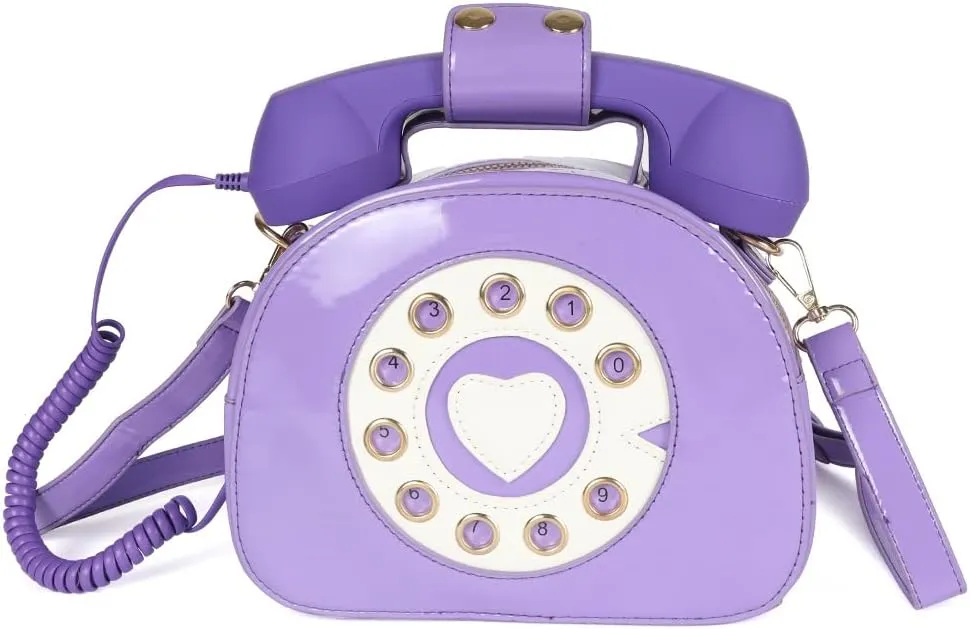 Creative Shoulder Bag Telephone Shaped Crossbody Handbag PU Leather Simulation Novel Designer Sweet Girl Phone Pur