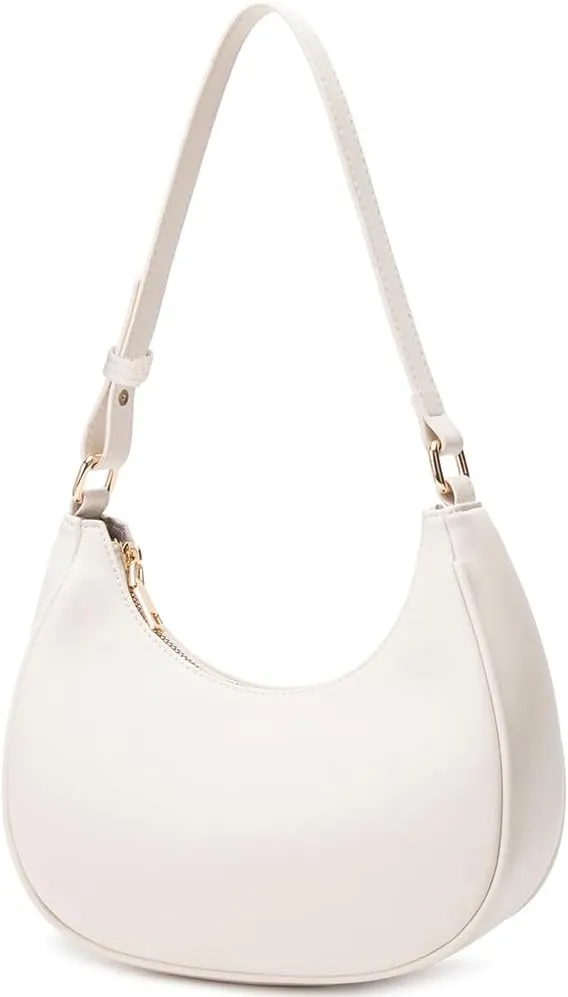 Crescent Shoulder Bags for Women Cute Hobo Tote Handbag Under the Arm Purses Mini Clutch Purse with Zipper Closure