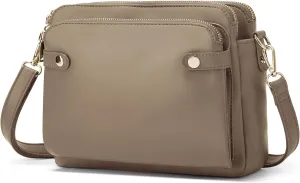 Crossbody Bags for Women Three-Layer Shoulder Bag Vegan Leather Multiple Compartments Handbag Purses Satchel Hobo Clutch