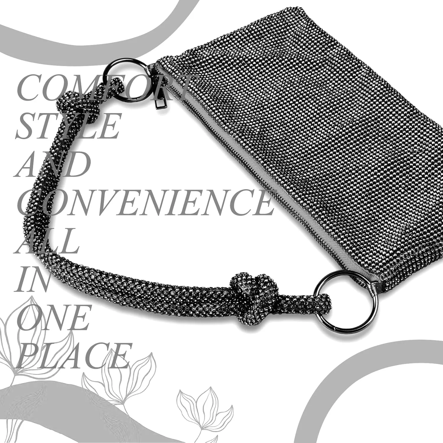 CROWN GUIDE Rhinestone Purse Clutch Purses for Women Wedding Evening Bag Hobo Bags Designer Handbags Formal Prom Party Club