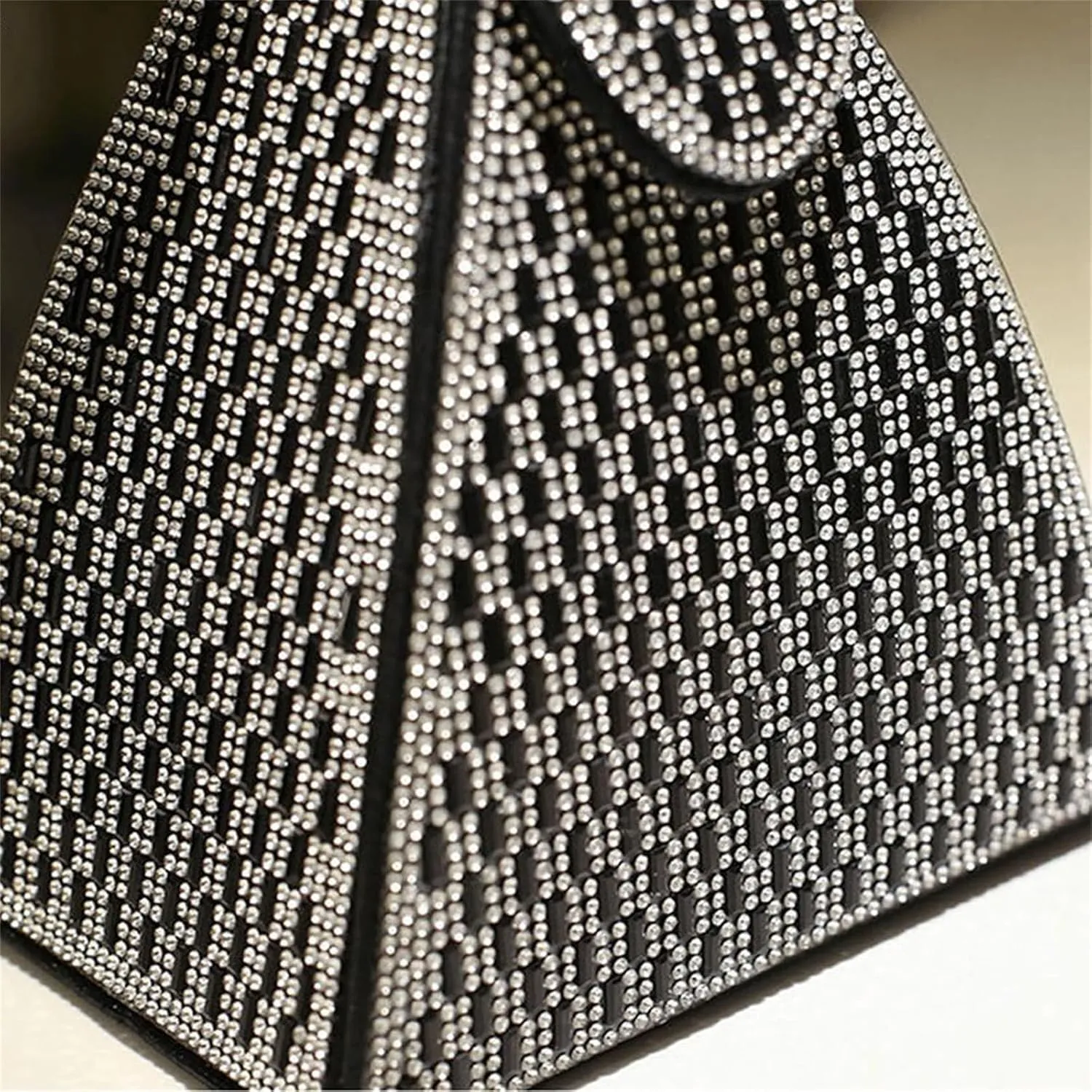 Crystal Pyramid Handbag, Women's Evening Bag, Pyramid Shape Rhinestones Luxury Evening Bags, Green Clutch