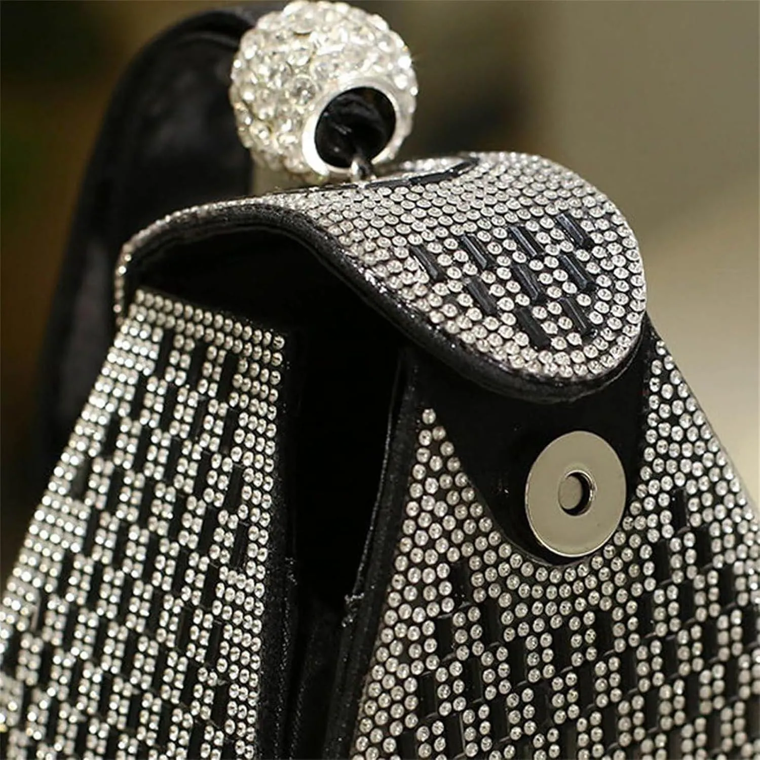 Crystal Pyramid Handbag, Women's Evening Bag, Pyramid Shape Rhinestones Luxury Evening Bags, Green Clutch