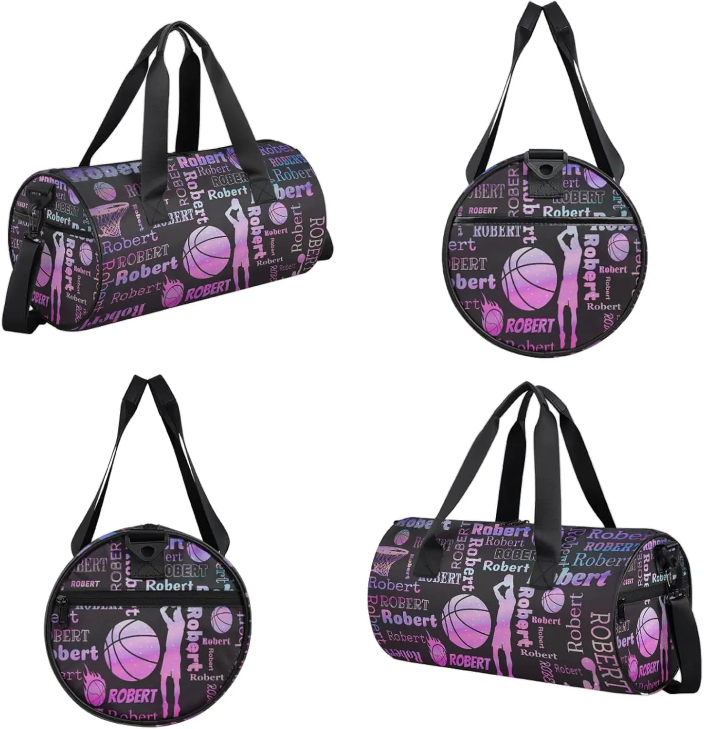 Custom Basketball Sport Bags Personalized Sports Gym Bag with Name Overnight Weekender Duffel Bag Customized Gifts for Women Men, Sparkly