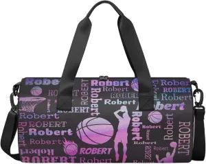Custom Basketball Sport Bags Personalized Sports Gym Bag with Name Overnight Weekender Duffel Bag Customized Gifts for Women Men, Sparkly