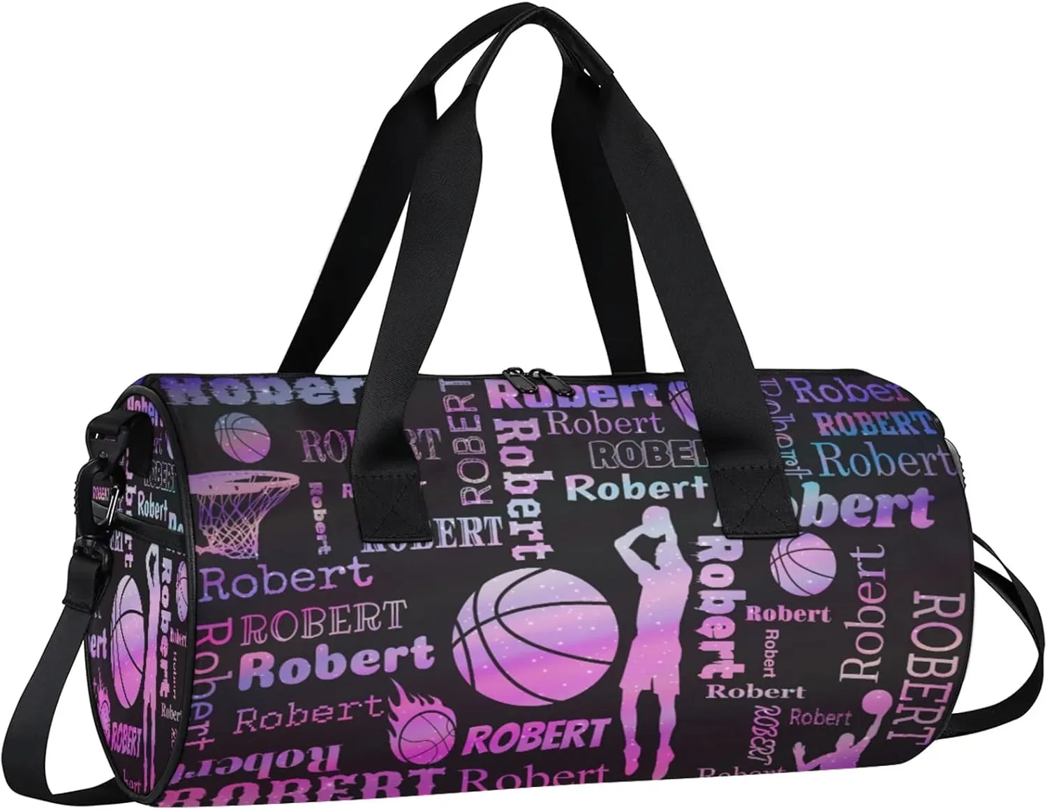 Custom Basketball Sport Bags Personalized Sports Gym Bag with Name Overnight Weekender Duffel Bag Customized Gifts for Women Men, Sparkly