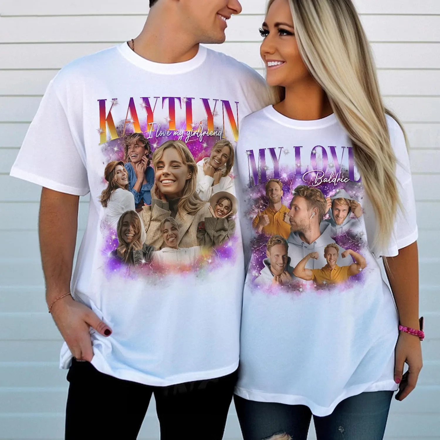 Custom Bootleg Rap Tee Shirt for Women & Men - Custom Face & Photo Picture Shirt Gift Idea for Couples, Family & Friends
