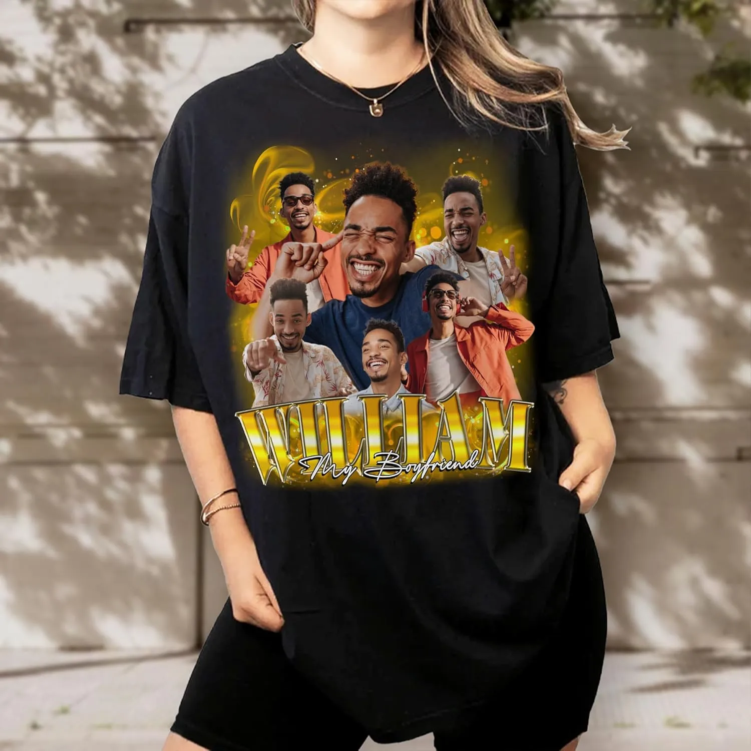 Custom Bootleg Rap Tee Shirt for Women & Men - Custom Face & Photo Picture Shirt Gift Idea for Couples, Family & Friends