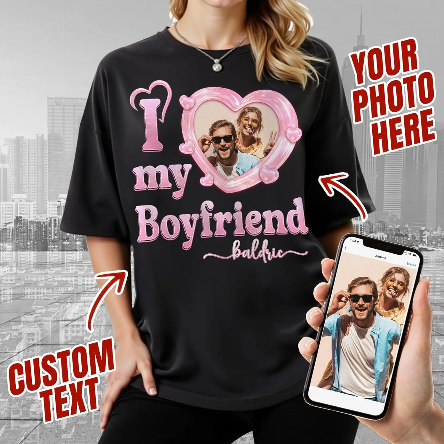 Custom Bootleg Rap Tee Shirt for Women & Men - Custom Face & Photo Picture Shirt Gift Idea for Couples, Family & Friends
