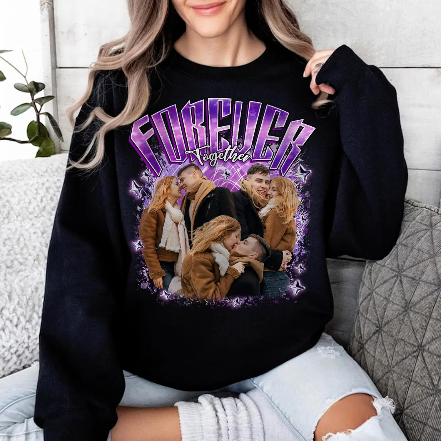 Custom Bootleg Rap Tee Shirt for Women & Men - Custom Face & Photo Picture Shirt Gift Idea for Couples, Family & Friends