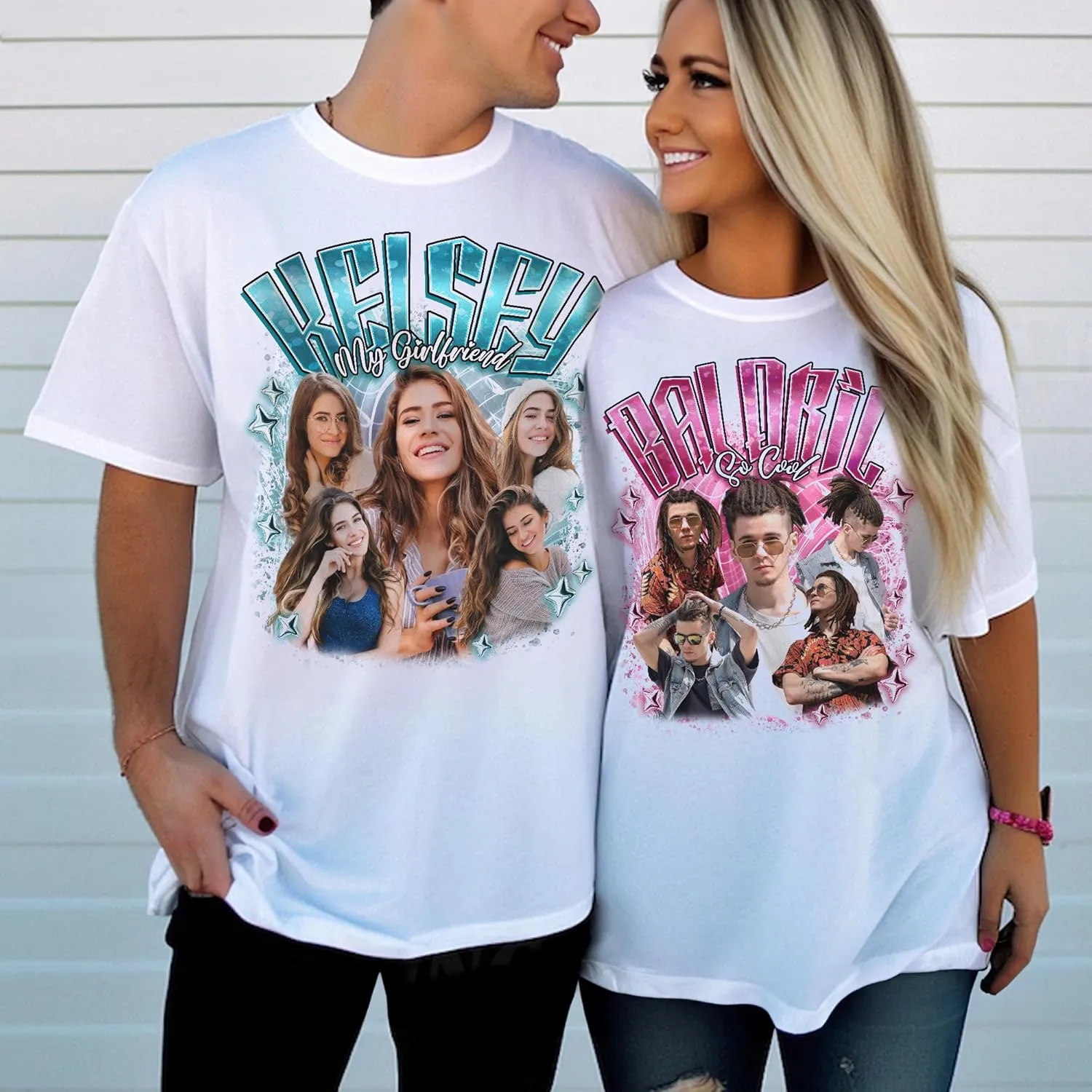Custom Bootleg Rap Tee Shirt for Women & Men - Custom Face & Photo Picture Shirt Gift Idea for Couples, Family & Friends