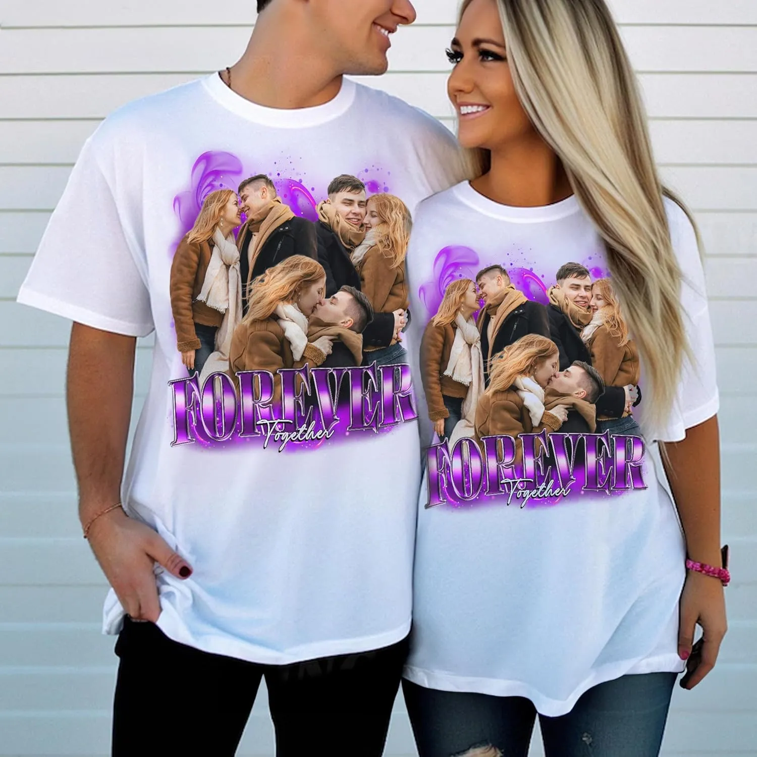 Custom Bootleg Rap Tee Shirt for Women & Men - Custom Face & Photo Picture Shirt Gift Idea for Couples, Family & Friends