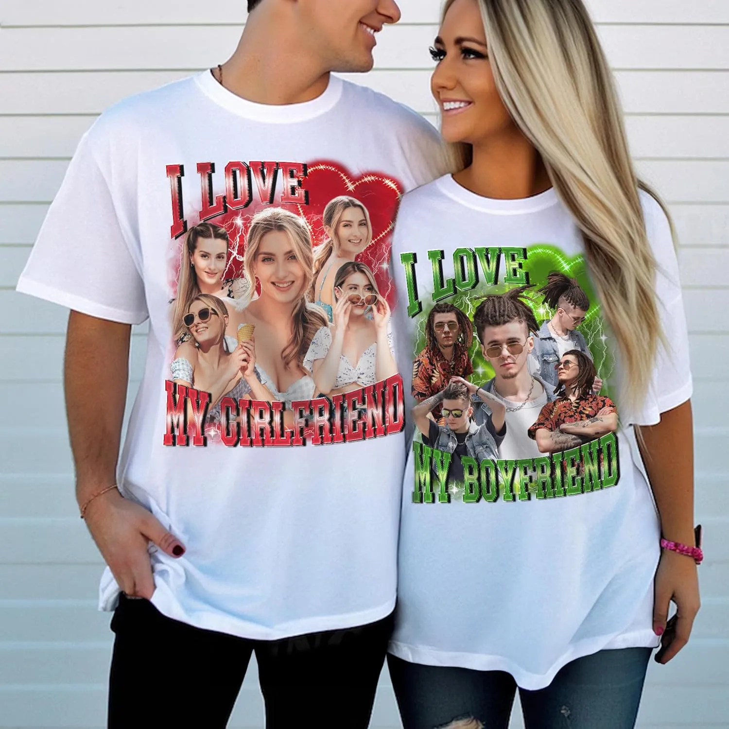 Custom Bootleg Rap Tee Shirt for Women & Men - Custom Face & Photo Picture Shirt Gift Idea for Couples, Family & Friends