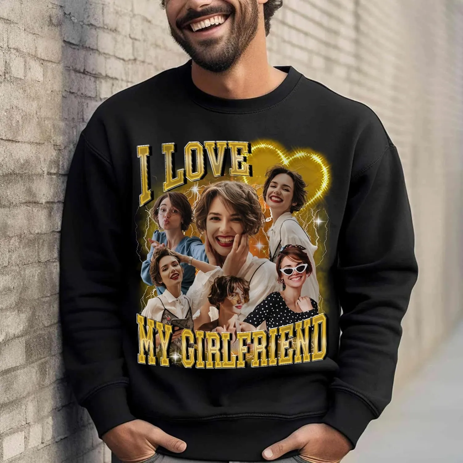 Custom Bootleg Rap Tee Shirt for Women & Men - Custom Face & Photo Picture Shirt Gift Idea for Couples, Family & Friends