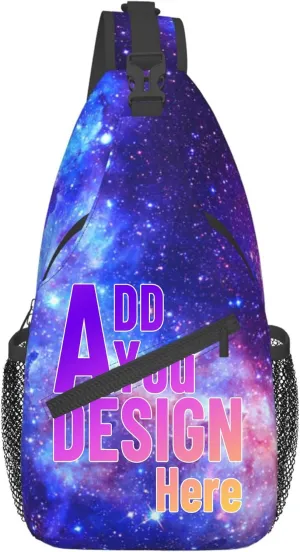 Custom Crossbody Sling Backpack, Personalized Chest Bag With Photo Text, Customized Travel Hiking Daypack for Men Women