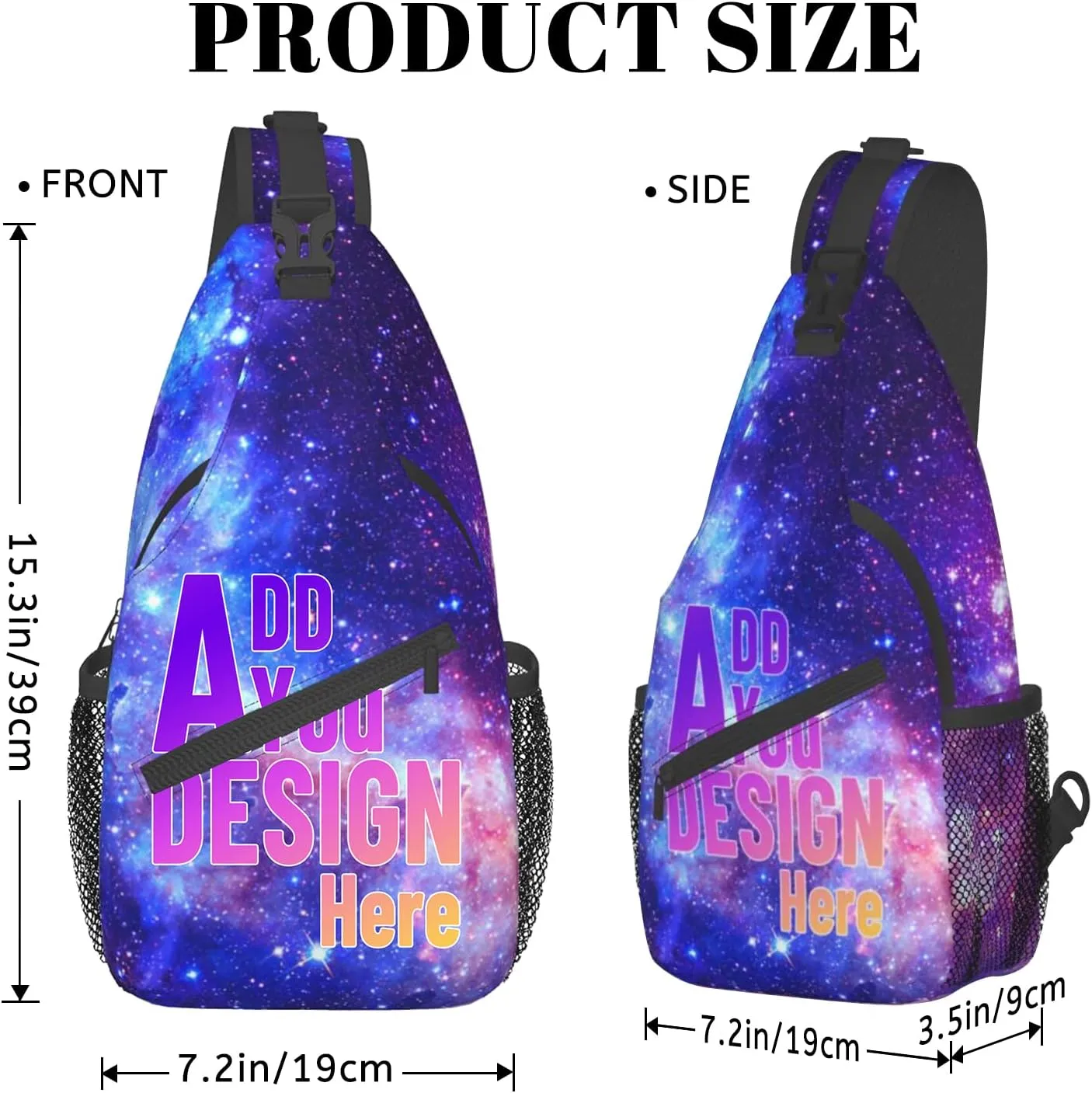 Custom Crossbody Sling Backpack, Personalized Chest Bag With Photo Text, Customized Travel Hiking Daypack for Men Women
