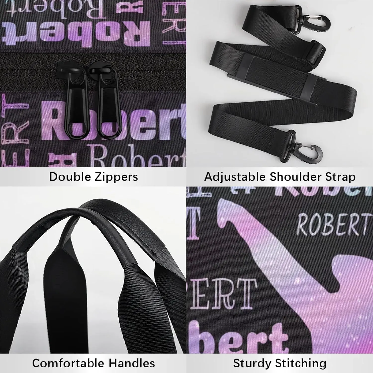 Custom Karate Sport Bags Personalized Sports Gym Bag with Name Overnight Weekender Duffel Bag Customized Gifts for Women Men, Sparkly Stars