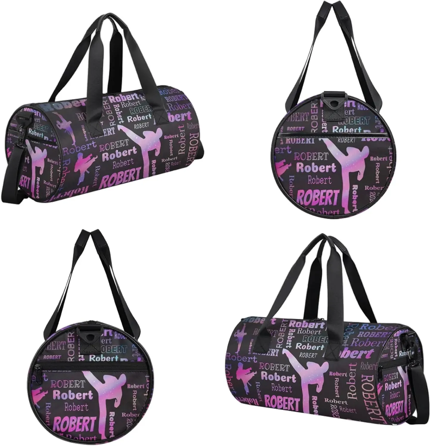 Custom Karate Sport Bags Personalized Sports Gym Bag with Name Overnight Weekender Duffel Bag Customized Gifts for Women Men, Sparkly Stars