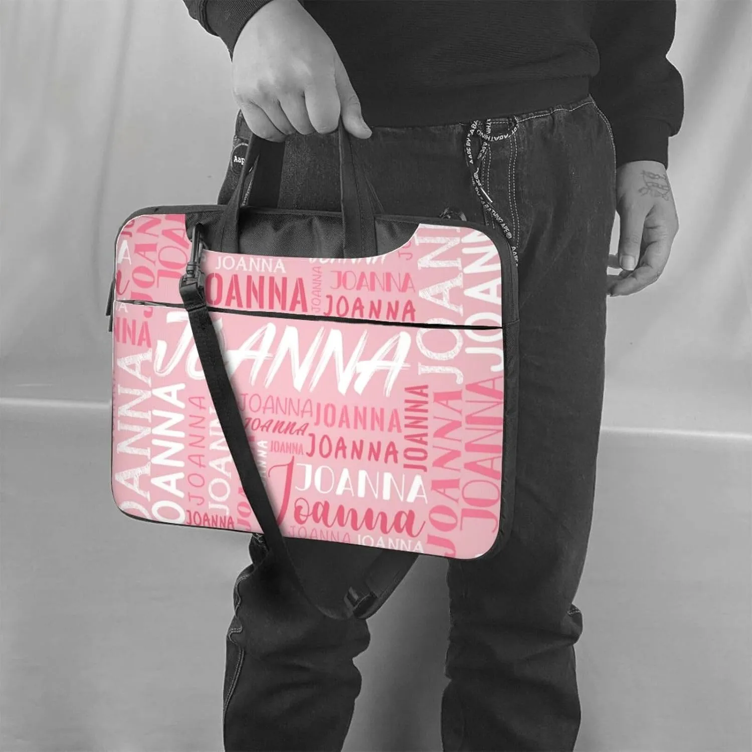 Custom Laptop Bag with Name, Personalized Shoulder Bag for Laptop, Customized Portable Computer Bag Gifts for Business Office