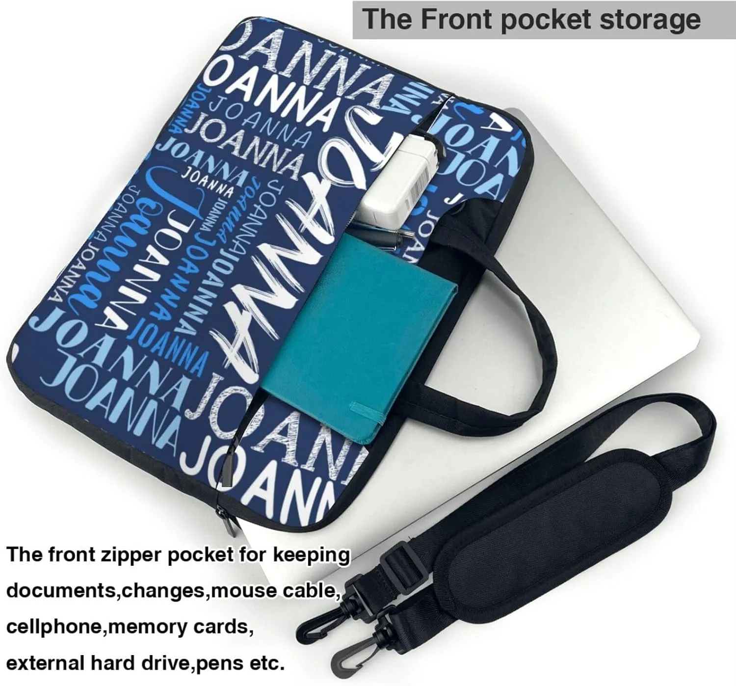 Custom Laptop Bag with Name, Personalized Shoulder Bag for Laptop, Customized Portable Computer Bag Gifts for Business Office