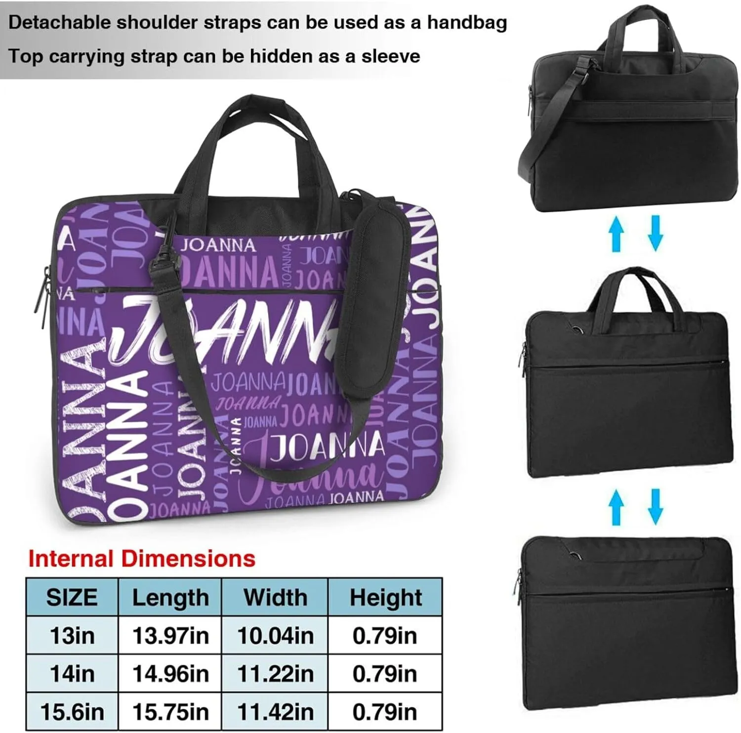 Custom Laptop Bag with Name, Personalized Shoulder Bag for Laptop, Customized Portable Computer Bag Gifts for Business Office