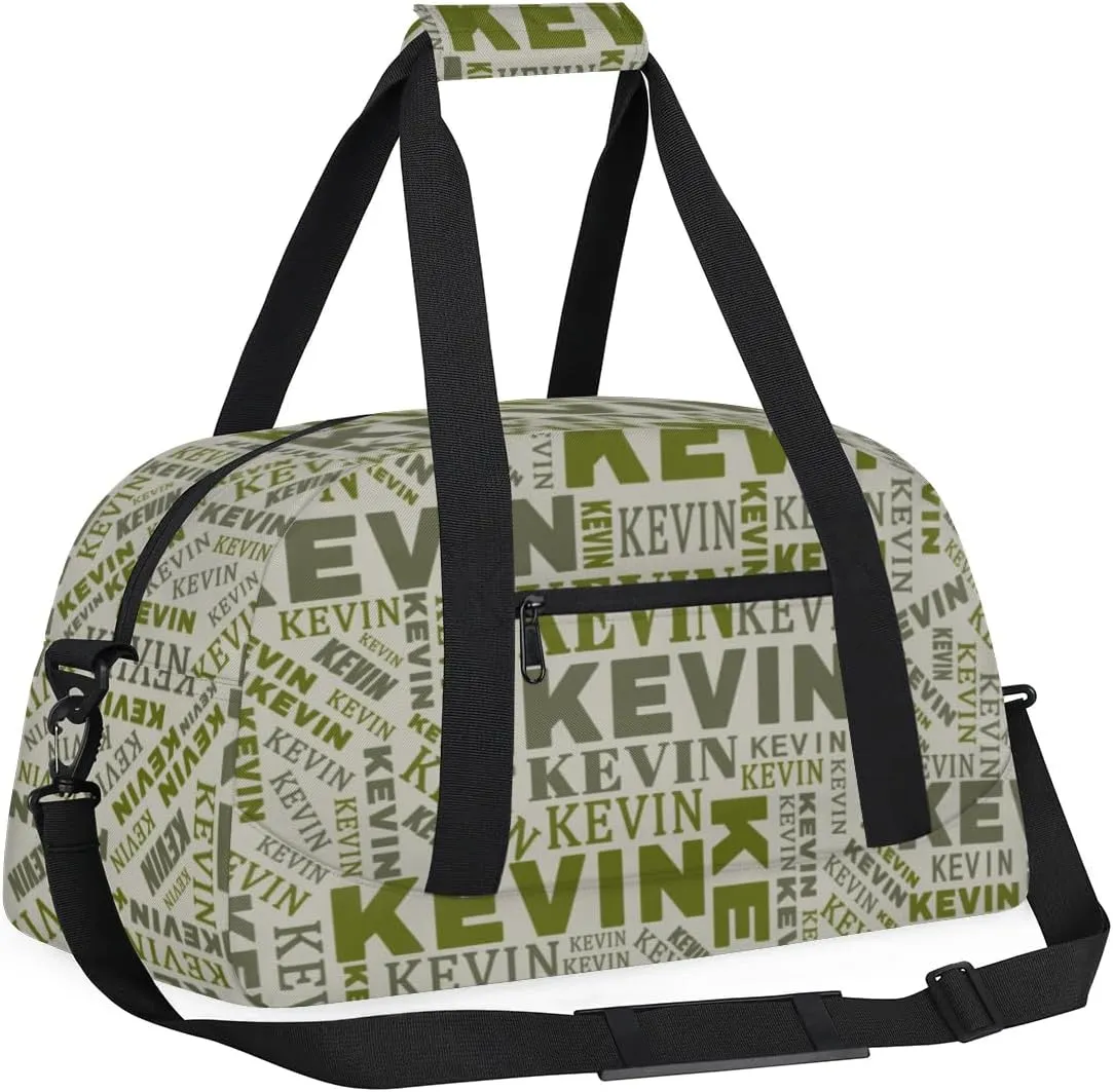 Custom Name Kids Gym Bag - Sport Duffel Bag for Boys - Personalized Dance Duffel Bags for Girls - Customize Travel Overnight Weekender Bag Carry on Tote for Airplane Swim, Camo Green