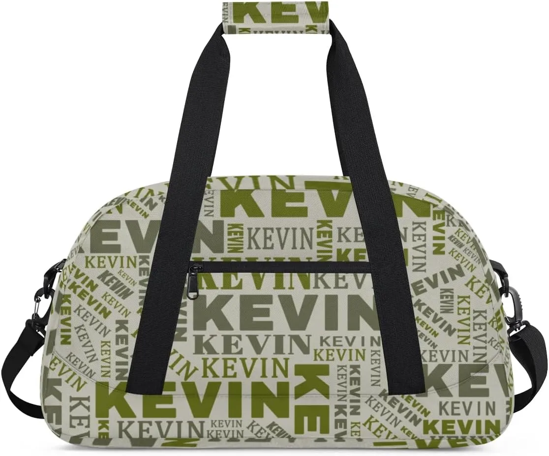 Custom Name Kids Gym Bag - Sport Duffel Bag for Boys - Personalized Dance Duffel Bags for Girls - Customize Travel Overnight Weekender Bag Carry on Tote for Airplane Swim, Camo Green