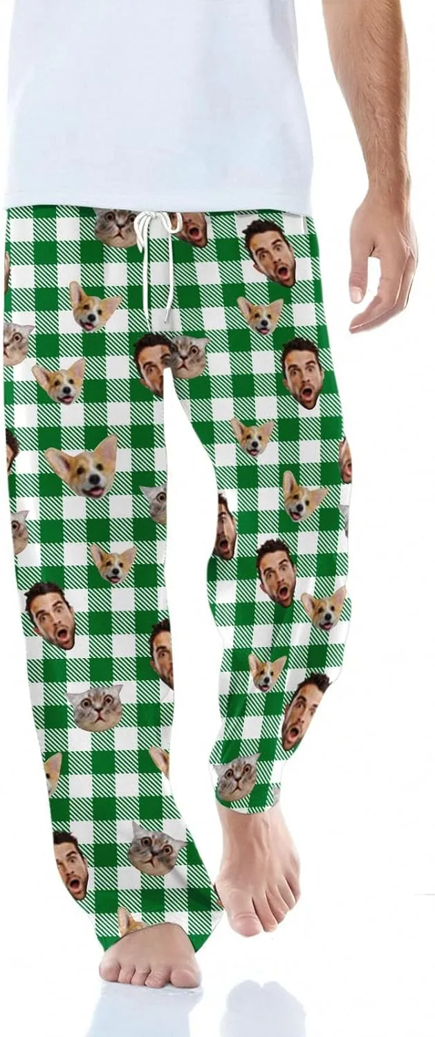 Custom Pajama Pants Funny Valentines Gifts for Women Men Pets Pj Pants Personalized Pajama Bottoms with Photo