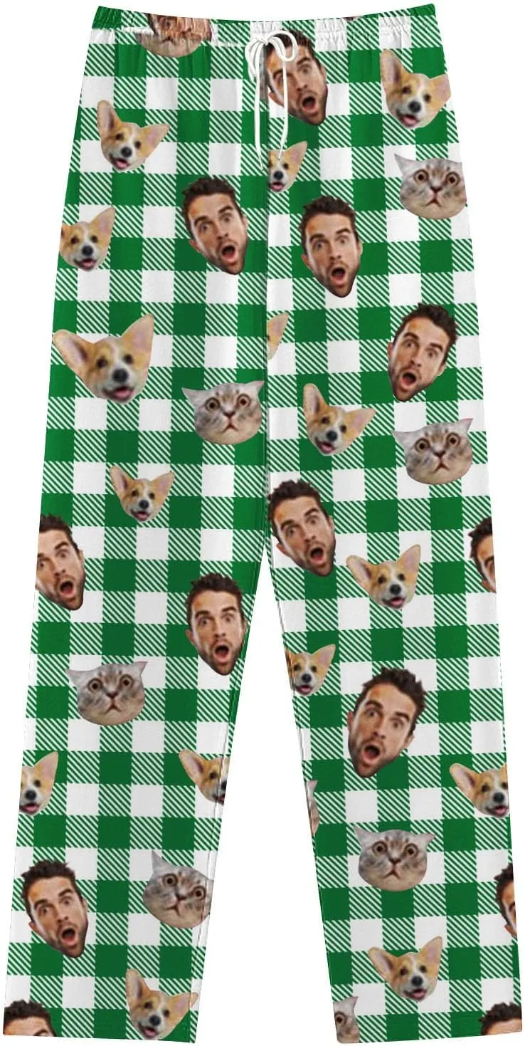 Custom Pajama Pants Funny Valentines Gifts for Women Men Pets Pj Pants Personalized Pajama Bottoms with Photo
