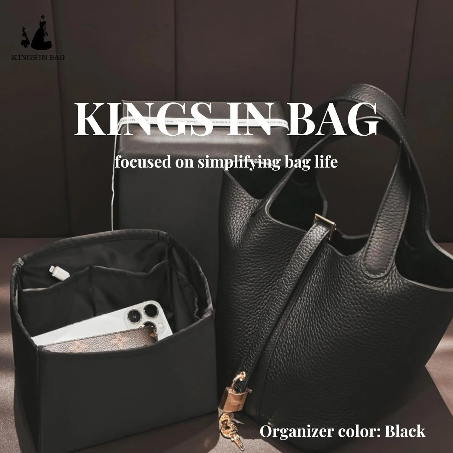 Custom Picotin Bag Insert, Silky Organizer Compatible with Hermes Picotin Bags, Lightweight Handbag Shaper for Daily Use (Custom Color)