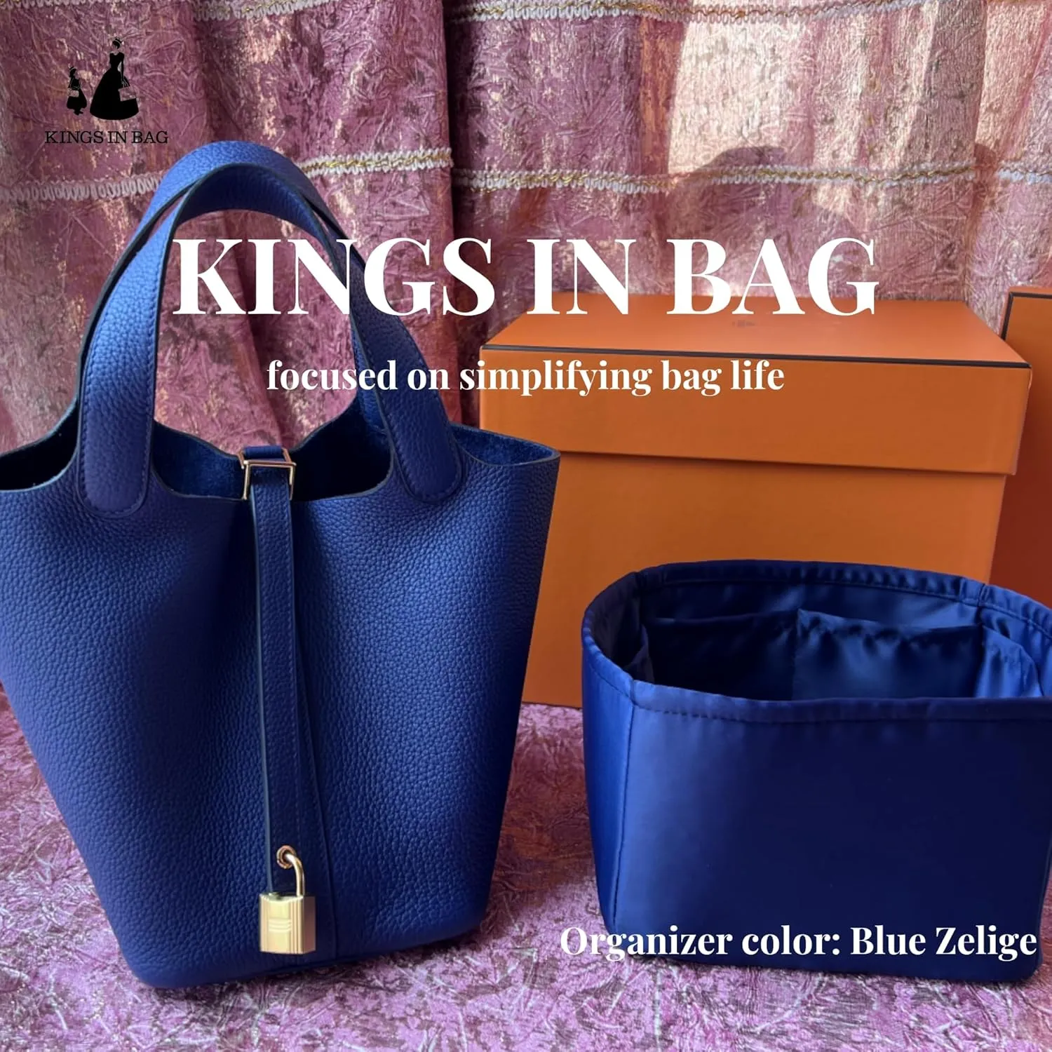 Custom Picotin Bag Insert, Silky Organizer Compatible with Hermes Picotin Bags, Lightweight Handbag Shaper for Daily Use (Custom Color)
