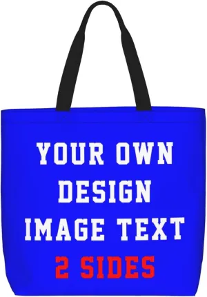 Custom Tote Bags With Logo Name Text Photo, Personalized Custom Bags, Reusable Grocery Bags Bulk Shopping Bags