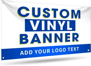 Custom Vinyl Banners and Signs Customize Outdoor, Personalized Banner with Logo Text for Party Birthday, Customized Banner Decoration for Business Graduation Wedding Event 2'x4'