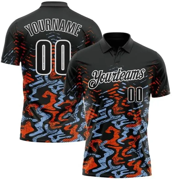 Customize Name, Short Sleeve Shirt, Black Kelly Green-Red 3D Bowling Abstract Grunge Art Performance