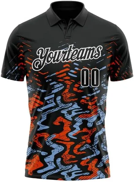 Customize Name, Short Sleeve Shirt, Black Kelly Green-Red 3D Bowling Abstract Grunge Art Performance
