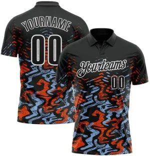 Customize Name, Short Sleeve Shirt, Black Kelly Green-Red 3D Bowling Abstract Grunge Art Performance