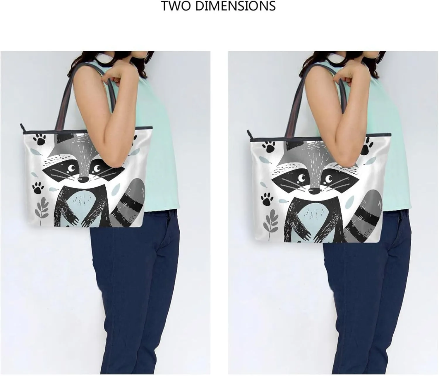 Cut Raccoon Tote Bag for Women Durable Designer Handbag with Zipper for Daily Use Travel L