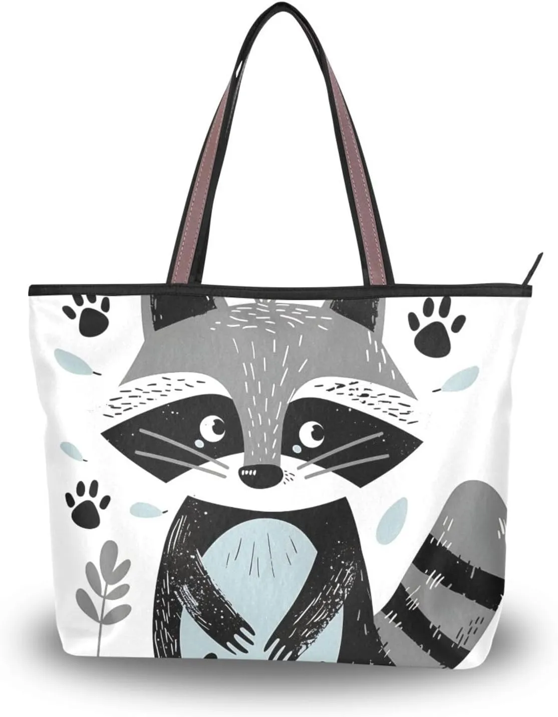 Cut Raccoon Tote Bag for Women Durable Designer Handbag with Zipper for Daily Use Travel L