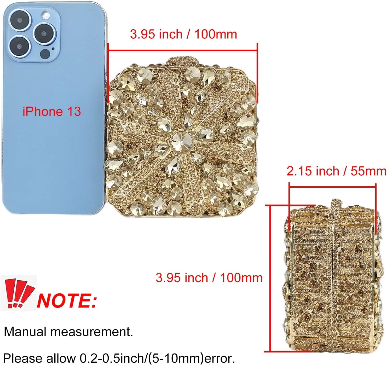Cute Crystal Box Clutch Glitter Evening Bags Women Rhinestone Handbags and Purses Party Wedding