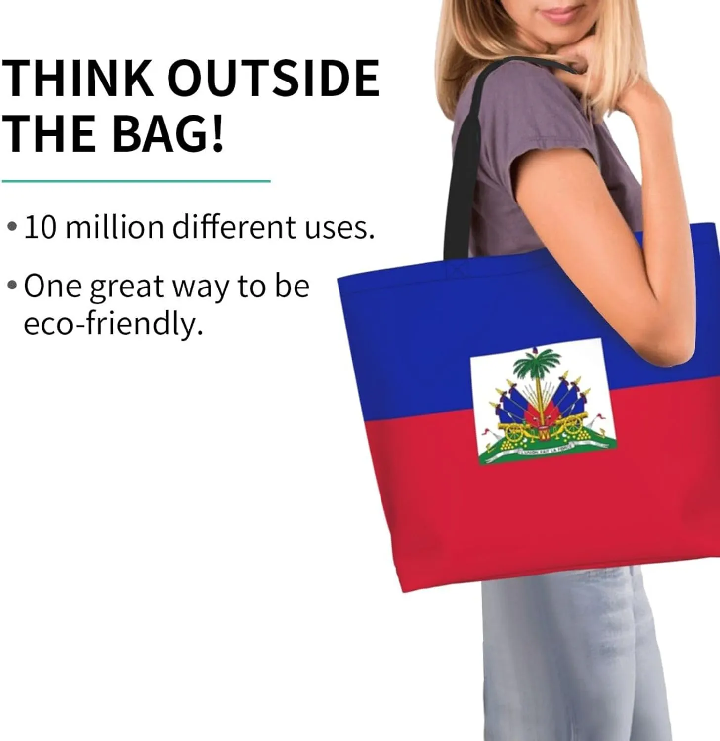 Cute Flag Large Tote Bag For Women Men Reusable Grocery Bag Shopping Shoulder Bag For Travel Work Beach Gym