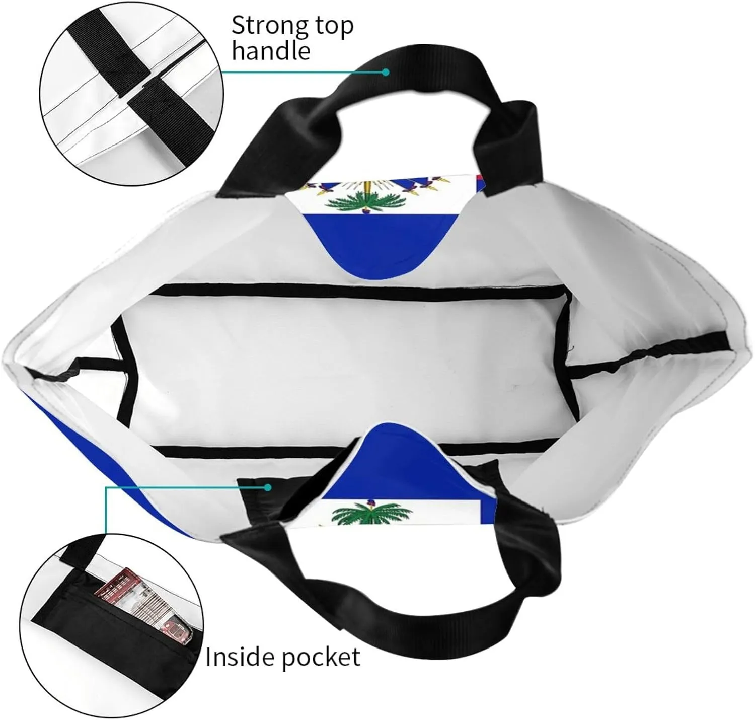 Cute Flag Large Tote Bag For Women Men Reusable Grocery Bag Shopping Shoulder Bag For Travel Work Beach Gym