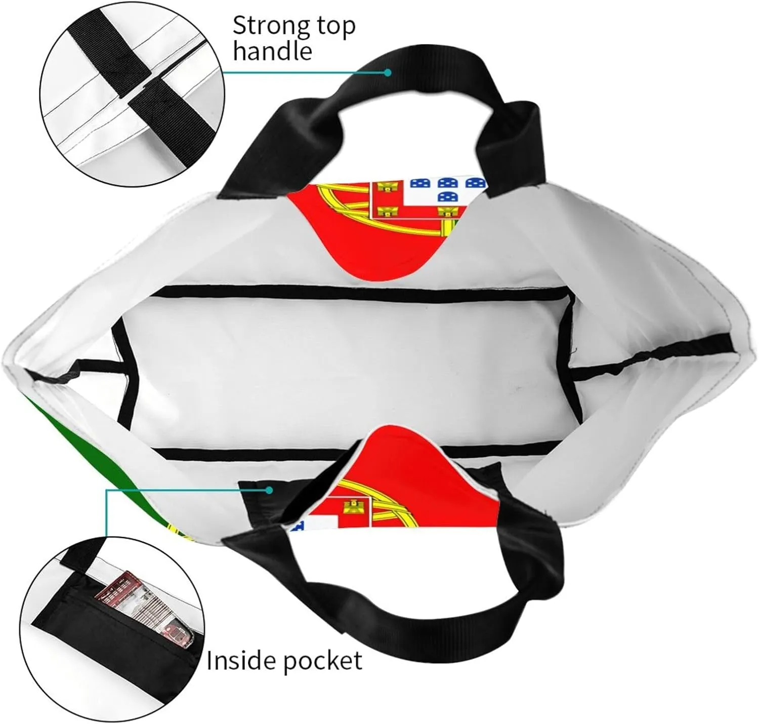 Cute Flag Tote Bag For Women Men Gifts Large Reusable Shopping Bags for Beach, Travel,Gym,Yoga