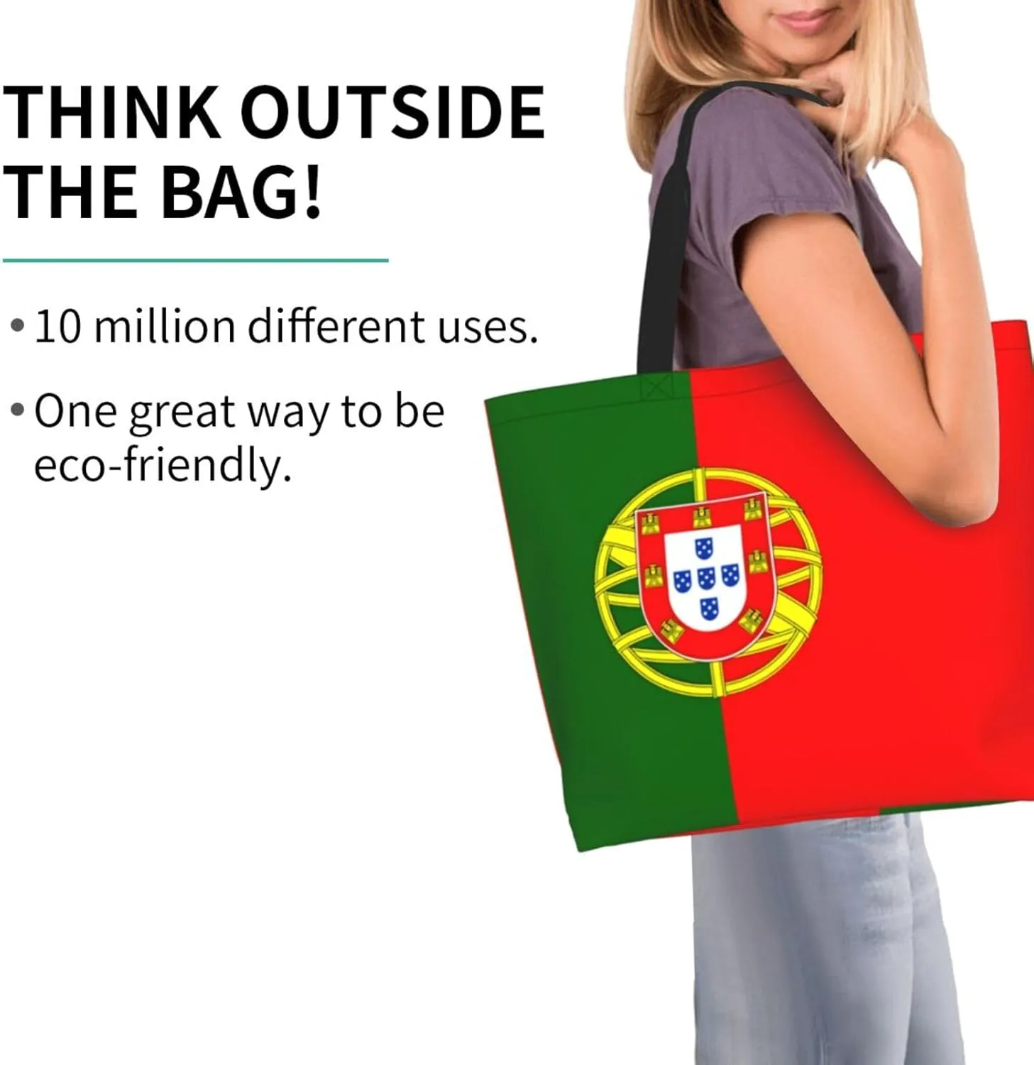 Cute Flag Tote Bag For Women Men Gifts Large Reusable Shopping Bags for Beach, Travel,Gym,Yoga