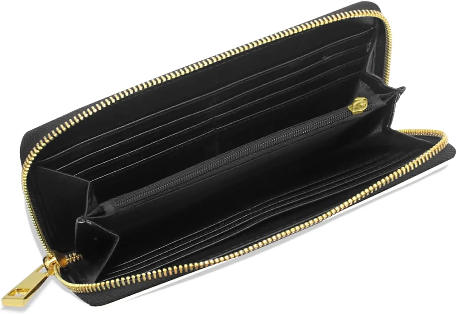 Cute Lama Face with Hi Alpaca Face with Glasses Leather Long Wallet Organizer with Zipper Purse Clutch Bag for Women Men
