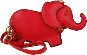 Cute PU Leather Shoulder Bag Fashion Elephant Purse Novelty Animal Shaped Purse Elephant Gifts for Women