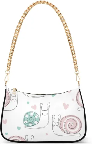 Cute Snail Pattern Shoulder Bags for Women, Mini Purse Small Shoulder Purses for Women Handbags Clutch Purse Trendy Purses for Women
