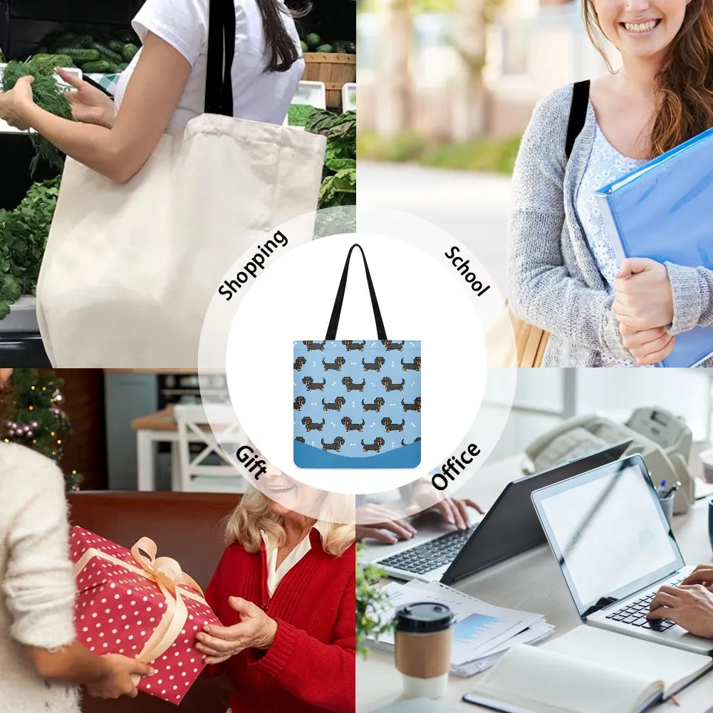Dachshund Pattern Cloth Tote Bag